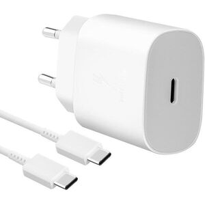 Samsung 25W úti töltőfej + USB-C/USB-C adatkábel White (Bulk)) kép