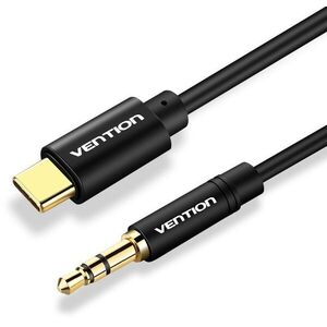 Vention Type-C (USB-C) to 3.5mm Male Spring Audio Cable 1.5m Black Metal Type kép