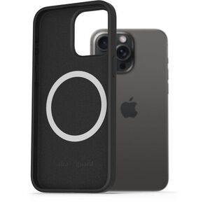 AlzaGuard Silicone Case Compatible with Magsafe iPhone 15 Pro Max fekete tok kép