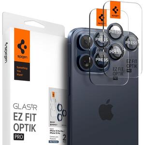 Spigen Glass tR EZ Fit Optik Pro 2 Pack Blue Titanium iPhone 17 Pro/16 Pro/17 Pro Max/16 Pro Max kép