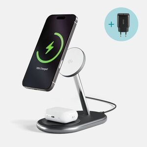 Epico UltraBase Qi2 2in1 Mag+ EX40 vezeték nélküli töltőállvány - fekete kép