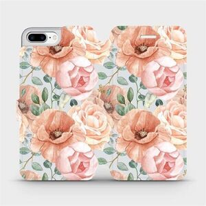Mobiwear MP02S Apple iPhone 8 Plus flipes tok - pasztell virágok kép