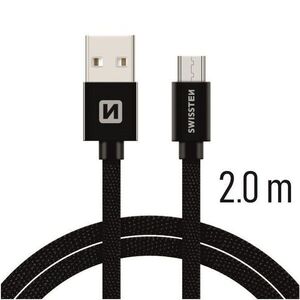 Swissten micro USB 2m, fekete kép