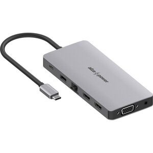 AlzaPower Metal USB-C Dock Station 12in1 Triple Screen - asztroszürke kép