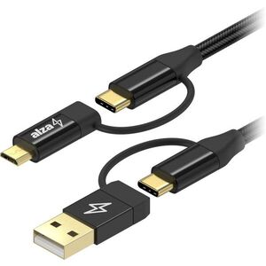 AlzaPower MultiCore 4in1 USB 60W 480Mbps 2m fekete kép