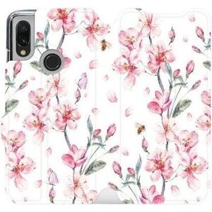 Mobiwear M124S Xiaomi Redmi 7 flipes tok - rózsaszín virágok kép