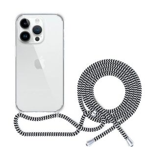 Epico iPhone 13 Pro Max fekete-fehér átlátszó tok nyakpánttal kép