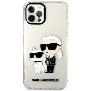 Karl Lagerfeld IML Glitter Karl and Choupette NFT iPhone 12/12 Pro átlátszó hátlap tok kép