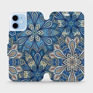 Mobiwear V108P Apple iPhone 12 mini flipes tok - kék mandala virágok kép