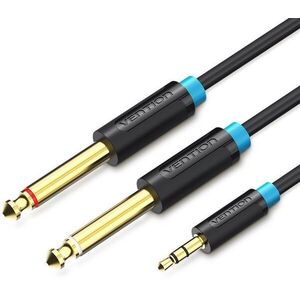 Vention 3.5mm Male to 2x 6.3mm Male Audio Cable 0.5m Black kép