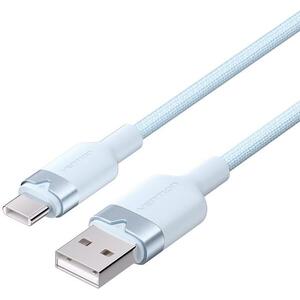Vention USB 2.0 A Male to C Male 3A Cable 1M Blue Aluminum Alloy Type kép