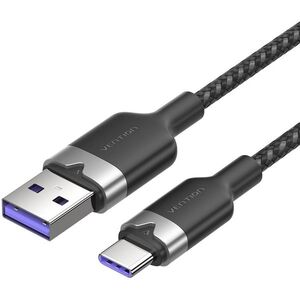 Vention USB 2.0 A Male to C Male 6A Cable 2M Black Aluminum Alloy Type kép