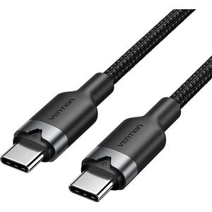 Vention USB 2.0 Type-C Male to Type-C Male 3A Cable 1M Black Aluminum Alloy Type kép