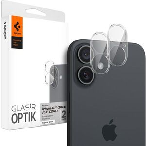 Spigen Glass tR Optik 2 Pack Crystal Clear iPhone 16 / 16 Plus kamera védő fólia kép