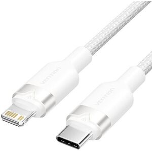 Vention USB 2.0 Type-C Male to Lightning Male 3A Cable 1M White Aluminum Alloy Type kép
