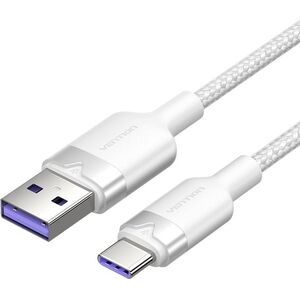 Vention USB 2.0 A Male to C Male 6A Cable 1M White Aluminum Alloy Type kép