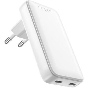 FIXED Slim GaN 2x USB-C kimenettel és PD 45W támogatással, fehér színben kép