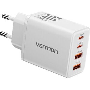 Vention 4-Port USB (C + C + A + A) GaN Charger (30W/20W/18W/18W) EU-Plug, White kép
