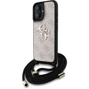 Guess PU 4G Metal Logo Crossbody iPhone 16 rózsaszín tok kép