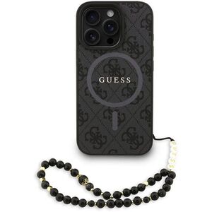 Guess PU Leather 4G Colored Ring Strap MagSafe iPhone 16 Pro Max Black tok kép