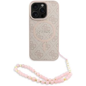 Guess PU Leather 4G Colored Ring Strap MagSafe iPhone 16 Pro Max Pink tok kép
