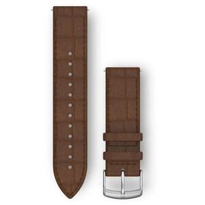 Garmin Quick Release (20 mm) bőr - Dark Brown Embossed / Silver kép