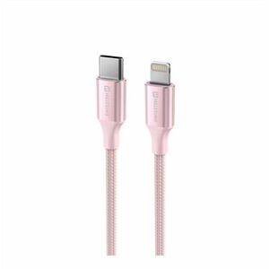 Swissten Textile II USB-C to Lightning 1, 5m, rózsaszín kép