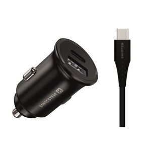 Swissten Samsung Super Fast Charging CL adapter 25W + USB-C/USB-C kábel 1, 2m fekete kép