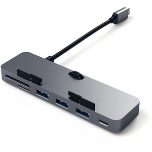 Satechi C-típusú alumínium CLAMP PRO Hub (3x USB 3.0, MicroSD) - Asztroszürke kép