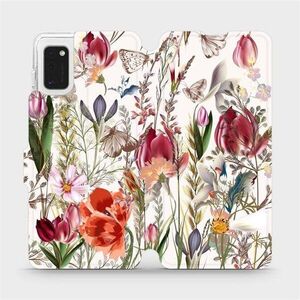 Mobiwear MP01S Samsung Galaxy A41 flipes tok - virágos rét kép