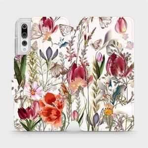 Mobiwear MP01S Huawei P20 Pro flipes tok - virágos rét kép