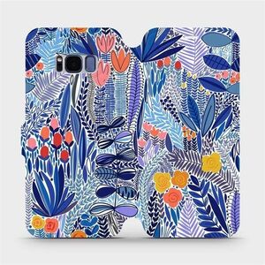 Mobiwear Samsung Galaxy S8 flip tok - MP03P, kék virágos kép