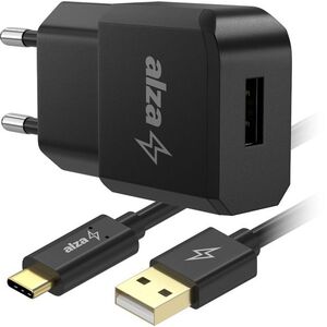 AlzaPower Compact A300 10W Fekete + Core USB-C 2, 0 1 m - fekete kép