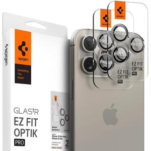 Spigen Glass tR EZ Fit Optik Pro 2 Pack Nature Titanium iPhone 17 Pro/16 Pro/17 Pro Max/16 Pro Max kép