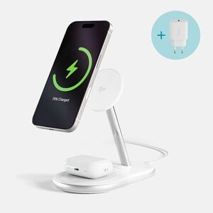 Epico UltraBase Qi2 2in1 Mag+ EX40 vezeték nélküli töltőállvány - fehér kép