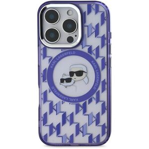 Karl Lagerfeld IML Monogram K and CH Heads iPhone 16 Pro lila MagSafe tok kép
