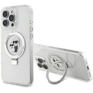 Karl Lagerfeld Ringstand Karl and Choupette iPhone 16 Pro Max fehér MagSafe tok kép