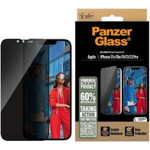 PanzerGlass Privacy Apple iPhone 17e / 16e / 14 / 13 / 13 Pro üvegfólia + telepítő keret kép