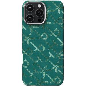 Pitaka Tactile Woven Case, PTK Green/Gold - iPhone 16 Pro Max kép