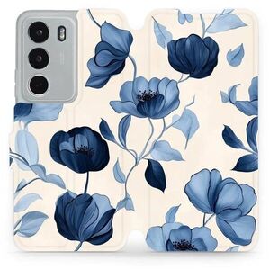 Mobiwear Flip Realme C71 kék virágok tok kép