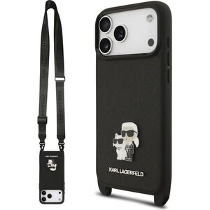 Karl Lagerfeld Saffiano Crossbody Metal Karl and Choupette iPhone 17 Pro Max tok kép
