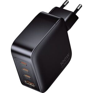 Vention 4-Port USB (C + C + C + A) GaN Charger (100W/100W/30W/30W) EU-Plug Black kép