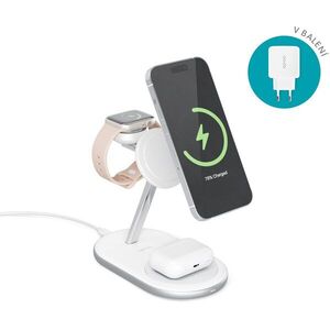 Epico 3in1 Made for MagSafe töltőpad + adapter - fehér kép
