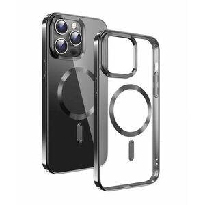 Swissten Clear Jelly MagStick Metallic iPhone 15 fekete tok kép