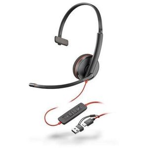 HP Poly Blackwire 3210 USB-C mono, USB-C/A adapter kép