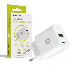 Mobile Origin PD20W Wall Charger MO12 1 USB-A + 1 USB-C kép