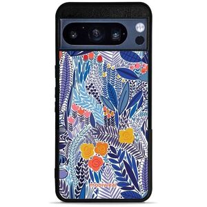Mobiwear Glossy Google Pixel 8 Pro kék virágok fényes tok kép