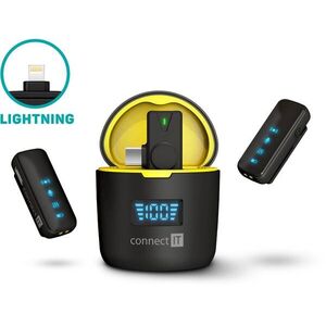 CONNECT IT ClipMic Pro Lightning (2 darab + vevőegység) készlet FEKETE kép