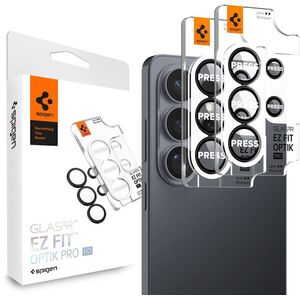 Spigen Glass tR EZ Fit Optik Pro HD 2 Pack Samsung Galaxy S26 Ultra kamera védő fólia - fekete kép