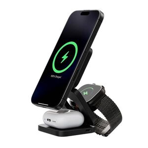 Kuxiu X55 3in1 Foldable Magnetic Wireless Charging Station, Black kép